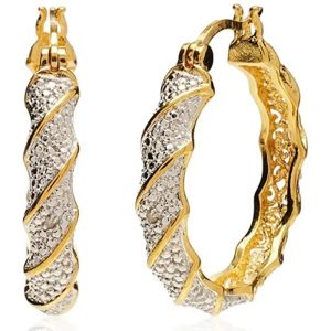Örhängen glans guldfärg kvinnor örhängen mode gjutna vridna mönster bågar örhängen för kvinnor engagemang bröllop smycken gåva