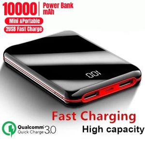 Boormachine Mini Power Bankバッテリー10000MAHポータブル高速充電デジタルディスプレイiPhone用デュアルUSB充電器、Xiaomi、Huawei