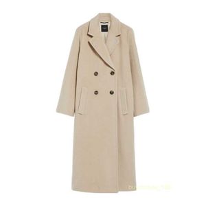Cappotto da donna in cashmere cappotto di lusso maras lana donna in cammello squisito e comodo cappotto lungo a doppio petto