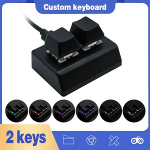 Keyboards Mechanical Keyboard Professional OSU Gaming Keyboards Hot Swap Keypad RGB Backlight 2 Key Custom Keyboard Mini Custom Keypad