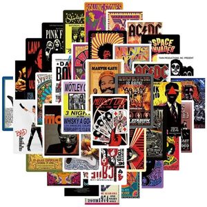 50pcs Rock Music Sticker Musik Poster Graffiti Aufkleber Wasserflasche Laptop Tiefschieberrad Gepäck Hülle Skateboard Kinder Erwachsener Aufkleber