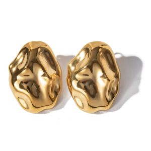 Orecchini oro vintage oro roba irregolare clip martellata su orecchini per donne minimalista geometrico non trafitto