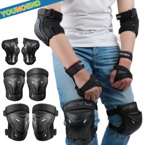 Kuddar 6 st/set rullskridskor protektor armbåge knä kuddar handled skydd barn vuxna som rider skateboard bmx cykel sport skyddsutrustning