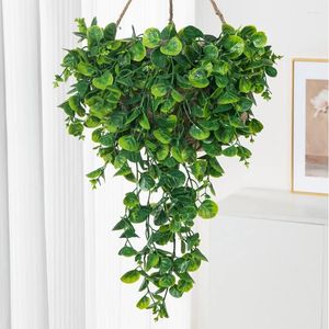 Dekorativa blommor 25 Mesh Eucalyptus Fern Artificial Plastic Plant Vine For Wedding Arch Home Living Room Hanging Basket Christmas Tree