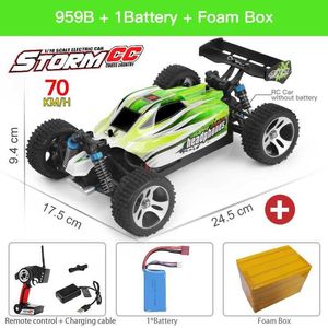 Electric/RC CAR WLTOYS A959 959B 2.4G RACING RC CAR 70 км/ч 4WD Электрический высокоскоростной автомобиль внедорожного дрейфа с дистанционным управлением для детей T240423