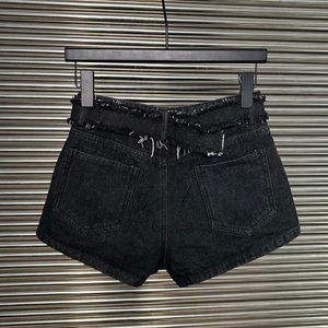 Brief Frauen Denin Shorts Jeans mit Taillengürtel Schwarz Sommer Casual Daily Jean Shorts Luxus Designer Streetstyle Ins Mode Shorts