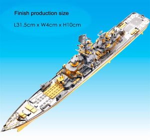 2018 Piececool Boat Metal Nano Puzzle Battlecruiser russo Pyotr Velikiy Kits Fai da te Modelli di taglio laser 3D Toys Y200421213V9967605