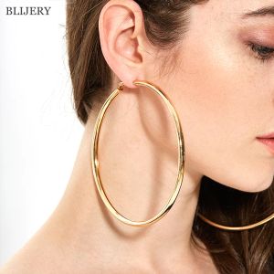 Earrings BLIJERY Fashion Oversized Big Hoop Earrings For Women Basketball Brincos Large Thick Round Circle Earrings Hoops Punk Jewelry