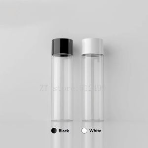 Şişeler 120ml 30pcs Boş Pet Clear Clear Kozmetik Doldurulabilir Losyon Şişesi, DIY Taşınabilir Siyah/Beyaz Çift Katmanlı Kapak Makyajı Sıvı Paket