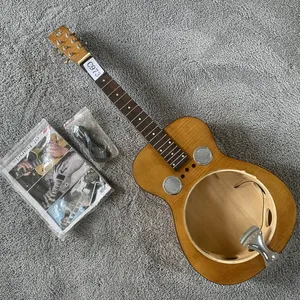 Подлинная и оригинальная собака Epi Hound Dog Dobro Square Resonator Acoustic Electric Guitare Незаконченная пропущенная жесткая продажа для замены DIY
