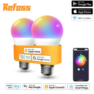 CONTROLLA REFOSS HomeKit Smart Bulb WiFi Lampada lampadina LAD LAD RGBWW Dimmabile E27 9W (equivalente 60W Equivalente) Supporto Alexa Google Home