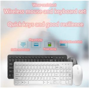 Combos 1000 DPI USB optical highspeed 2.4G receiver ultrathin wireless office gaming keyboard and mouse set, suitable for PC laptops