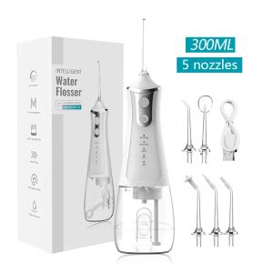 Irrigadores Jiata Irrigador Oral de Irrigador Portátil FLOSSER USB Recarregável 4 Modos Ipx6 300ml para limpar os dentes