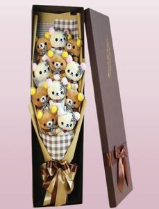 Süßer Teddybär Stofftier Plüsch Spielzeugliebhaber Rilakkuma Bären Blumenstrauß Geschenkbox Geburtstag Valentine039s Tag Weihnachtsgeschenk3729458