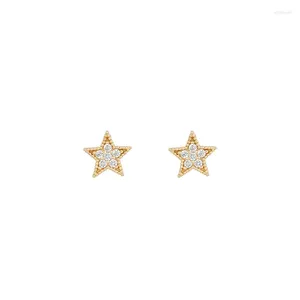 Gestüt Ohrringe Tiande Goldfarbe niedlicher Star klein für Frauen exquisite Zirkon Piercing 2024 Modeschmuck Großhandel Großhandel