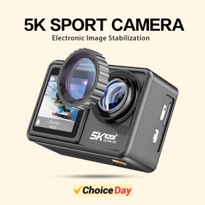 Filter Cerastes Action Camera 5K 4K 60fps EIS Video mit optionalem Filterobjektiv 48MP Zoom 1080p Webcam Vlog WiFi Sports Cam mit Fernbedienung