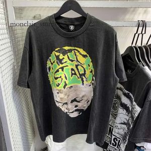 Дизайнерская футболка Hellstar Дизайнерская одежда для одежды Hipster Passed Street Graffiti Beating Print Vintage Black Loak Fiting Plus Plus 1378