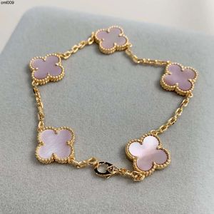 Van Bracelets Designer Luxury Clover Armband Mother of Pearl Gold Brand Love Bangle Charm Shining Crystal Diamond Jewelry for Women Gift