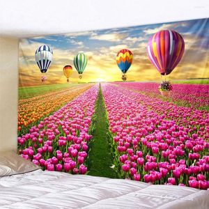 Tapisserier Vackra trädgård Tapestry Landscape Home Decoration Art Wall Hanging Room Filt Hippie Kawaii Bakgrundsduk