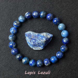 Perlen Real 5A Lapis Lazuli Perlen Armband Homme Elastizität hochwertiger Energie Natursteinheilung Schmuck für Frauen Geschenk für Freund 240423