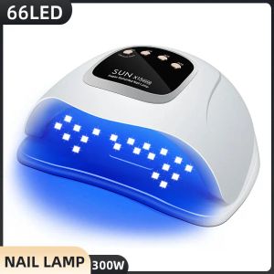 Zestawy 300 W Lampa suszenia paznokci UV LED LED do żelowych paznokci z LCD Professional Lampa do manicure narzędzia do pielęgnacji dłoni i stóp