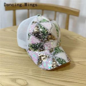 Visors Fashion Sequins Baseball Cap for Women Summer Girl