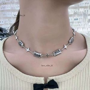 MUI Letter Necklace Four-pointed Star Clavicle Chain Women's Niche Design Personality Sweet and Cool Hip-hop Style Versatile Necklace 402