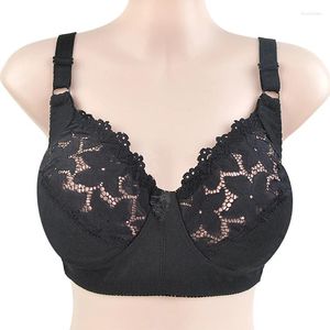 Bras sexy Spitze BH für Frauen Draht kostenlos Baumwolle bequeme Unterwäsche Weiche Dessous Push Up großer Größe 48DC 46DC