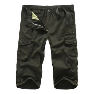 Mens Multi Pocket Trousers Loose Cotton Straight Short Pants Summer Men Arrival Brand Big Size S-5XL Beach Shorts 240422