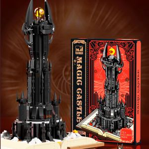 Bloki kreatywne czarna wieża magiczna książka Build Block Book Expert Cegły Ciemna Wieża z światłami 13018 Decor Zabawki dla dzieci Prezenty