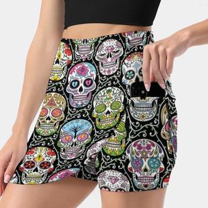 Skirts Mexican Skull Pattern Korean Fashion Skirt Summer For Women Light Proof Trouser Sugar