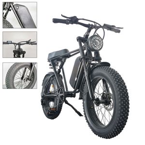 1000W Motor 48V Electric E-Bike Fat Tire Snow Mountain Bicycle 20 