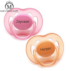 Miyocar personalisierte jeden Namen 2 PCs Schnuller Dummy einzigartiges Geschenk an Baby Custom Pension 240409