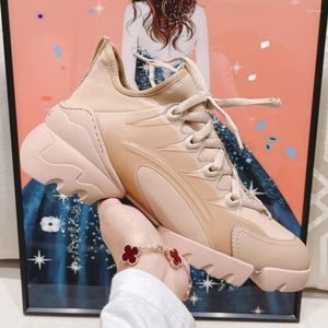 Casual Shoes Luxury Women's Sneakers Platform Sports Designer Tennis For Women Nude Technical Fabric