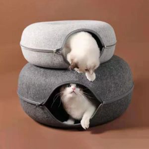 Domy pączki kota łóżko Pet Cat Tunnel Interactive Game Toy cat łóżko podwójna zabawka