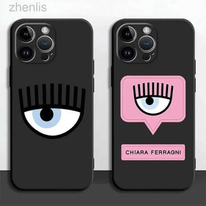 Случаи сотового телефона Hot F-Ferragnies Eyes Chiara Phone Case для iPhone 13 14 плюс 11 Pro 15 Pro Max 12 Mini XR 8 SE 7 XS MAX MATTE BLACK COPR D240424