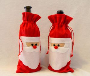 Santa Claus Gift Bags Christmas Decorations Red Wine Bottle Cover Bags Santa Champagne wine Bag Xmas Gift 3113cm WX9415698331