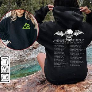 Polos Avenged Sevenfold Life, Bir Rüya Bir Kuzey Amerika Turu 2023 Baskılı Hoodie Kadın Adam Vintage Grup Hayranları Kış Sweatshirt