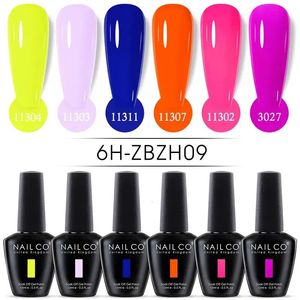 Nailco 15ml Summer Color Series Gelマニキュアセット6PCS Vernis Semi Permanentマニキュアキットハイブリッドワニスすべてのマニキュア240423