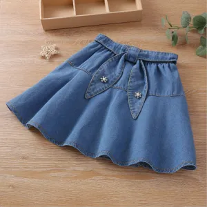 Sets Girls Denim Rock Fashion Blue 2021 Neue Frühlingskoreanische Version des kleinen Mädchenrocks Kinderprinzessin Kleid