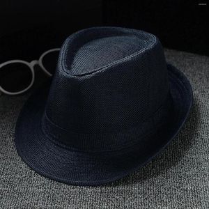 Cappello da cappello a bordo largo per uomini e donne retrò jazz soild sun british da viaggio da viaggio