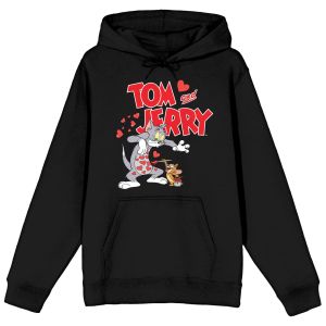 Bluzy zabawne kot tom myszy Jerry Ulzzang para ubrania swobodne bluzy z kapturem z długim rękawem unisex kawaii kreskówka bluza harajuku harajuku