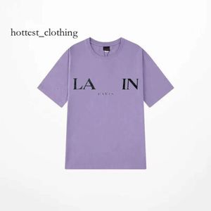 Lanvine Shirt Brand Homem camisetas masculinas Designer de luxo Camiseta clássica letra de peito Camisa impressa Tshirts High Street Sapato Algodão Loue Tees Hoodie 5521