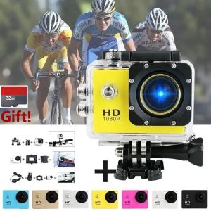 Kameralar HD 1080P Spor Eylem Su geçirmez Dalış Kayıt Kamerası Ekle 32 GB Kart Tam HD Cam Extreme Egzersiz Video Kaydedici Kamera