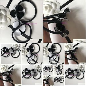 Party Favor Classic Camellia Hair Tie Fashion Accessories Collection Artikel Akryl Rope Gift With Paper Card Drop Delivery Home Garden Oti9T