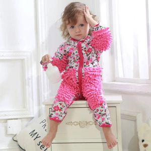One-Pieces Baby Clothes Boys Girls Cleaning Mop Romper Baby Mop Clothes long sleeve Crawling Clothes Jumpsuit Cotton Infant Mop Suit