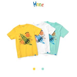 TEES HNNE 2022夏の新しい100％コットンTシャツの子供用パターンプリントユニセックスボーイズガールズトッププラスティーHJ150961