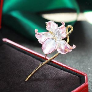 Broches Evacandis Broche elegante de flores para mulheres 18K Pin Lotus Pin Pin Pin Premium Premium Jewellery Gift