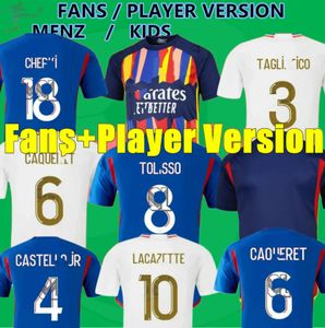 23 24 Maillot Lyons 3: e fotbollströjor Olympique Lyonnais Foot Kids Kit 2023 2024 Football Shirt Home Away Player Version Aouar Cherki Tolisso M.Balde Jeffinho Alvero