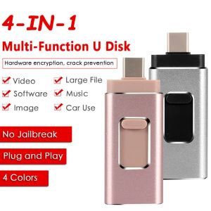 Drives 4 в 1 Typec OTG USB Flash Drive Stick для iPhone Android PC 256 ГБ